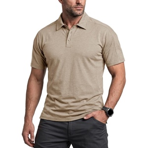 image:imageCQR Mens Quick Dry Tactical Polo Shirt Lightweight Breathable Performance Polo Short Sleeve UPF 50 Outdoor Golf ShirtVeilflex Khaki