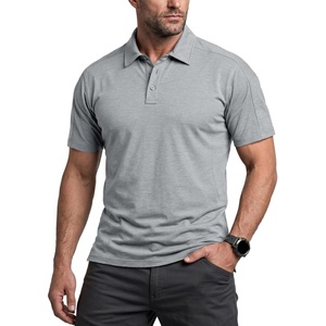 image:imageCQR Mens Quick Dry Tactical Polo Shirt Lightweight Breathable Performance Polo Short Sleeve UPF 50 Outdoor Golf ShirtVeilflex Strom Grey